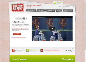 unserschulbuffet.at Startseite mit Slider und Video